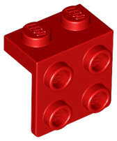 Lego (N) ~ Bracket 1 x 2 - 2 x 2 ~ [Red]