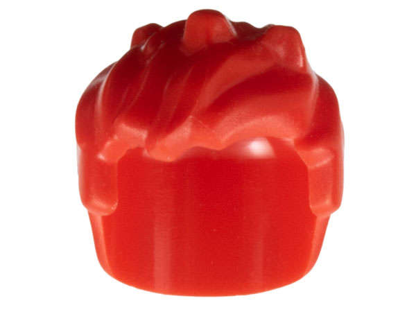 Lego (N) ~ Minifigure Hair Short and Messy ~ [Red]