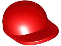 Lego Used - Minifigure Headgear Cap - Short Curved Bill~ [Red]