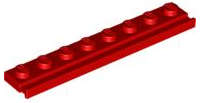 Lego (N) ~ Plate Modified 1 x 8 with Door Rail ~ [Red]