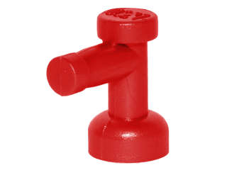 Lego (U) ~ Tap 1 x 1 without Hole in Nozzle End ~ [Red]