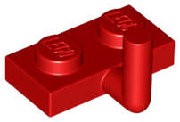 Lego (N) ~ Plate Modified 1 x 2 with Bar Arm Up (Horizontal Arm 5mm) ~ [Red]