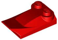Lego (N) ~ Slope Curved 3 x 2 x 2/3 with 2 Studs Wing End ~ [Red]