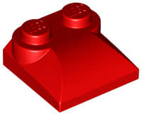 Lego (N) ~ Slope Curved 2 x 2 x 2/3 with 2 Studs and Curved Sides ~ [Red]