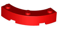 Lego (U) ~ Brick Round Corner 4 x 4 Macaroni with 3 Studs ~ [Red]