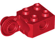 Lego (U) ~ Technic Brick Modified 2 x 2 with Pin Hole and Rotation Joint Ball Half Vertical ~ [Red]