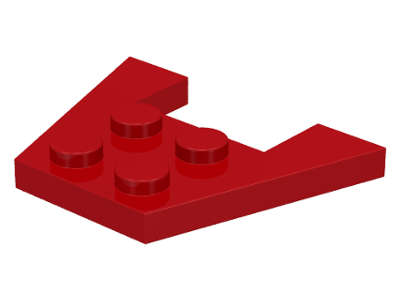 Lego Used - Wedge Plate 3 x 4 without Stud Notches~ [Red]