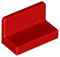 Lego (N) ~ Panel 1 x 2 x 1 with Rounded Corners ~ [Red]