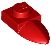 Lego (N) ~ Plate Modified 1 x 1 with Tooth Horizontal ~ [Red]