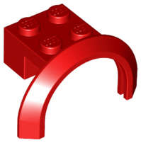 Lego (U) ~ Vehicle Mudguard 4 x 2 1/2 x 1 2/3 with Arch Round ~ [Red]