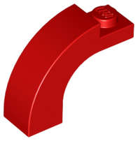 Lego (U) ~ Arch 1 x 3 x 2 Curved Top ~ [Red]