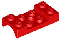Lego (N) ~ Vehicle Mudguard 2 x 4 with Arch Studded with Hole ~ [Red]