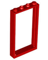 Lego (N) ~ Door Frame 1 x 4 x 6 with 2 Holes on Top and Bottom ~ [Red]