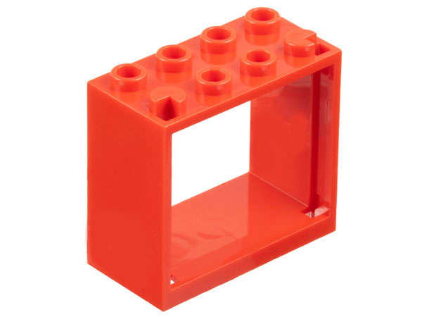 Lego (N) ~ Window 2 x 4 x 3 - Hollow Studs ~ [Red]