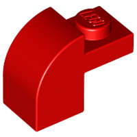 Lego (N) ~ Slope Curved 2 x 1 x 1 1/3 with Recessed Stud ~ [Red]