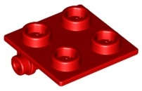 Lego (N) ~ Hinge Brick 2 x 2 Top Plate ~ [Red]