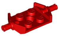 Lego (N) ~ Plate Modified 2 x 2 with Wheels Holder Wide and Hole ~ [Red]