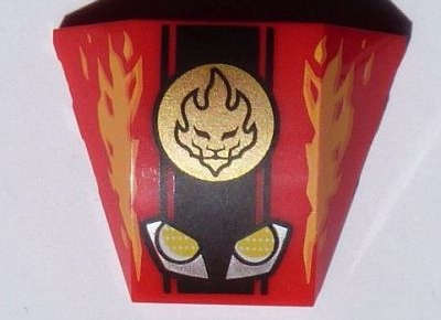 Lego (N) ~ Wedge 4 x 3 Triple Curved No Studs with Yellow and Silver Headlights Gold Ninjago ~ [Red]