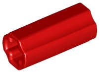 Lego (N) ~ Technic Axle Connector 2L (Smooth with x Hole + Orientation) ~ [Red]