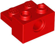 Lego (N) ~ Technic Brick Modified 1 x 2 with Hole and 1 x 2 Plate ~ [Red]