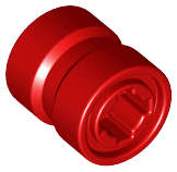 Lego (N) ~ Wheel 8mm D. x 9mm for Slicks Hole Notched for Wheels Holder Pin Reinforced Back ~ [Red]