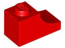 Lego (N) ~ Arch 1 x 2 Inverted ~ [Red]