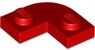 Lego (N) ~ Plate Round Corner 2 x 2 with 1 x 1 Cutout ~ [Red]