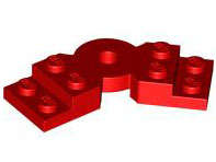 Lego (N) ~ Plate Modified 2 x 6 x 2/3 Bent ~ [Red]