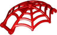 Lego (N) ~ Minifigure Weapon Spider Web Large Hemisphere Shape with Bar Handle and Clips ~ [Red]