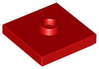 Lego (U) ~ Plate Modified 2 x 2 with Groove and 1 Stud in Center (Jumper) ~ [Red]