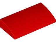 Lego (U) ~ Slope Curved 2 x 4 x 2/3 with Bottom Tubes ~ [Red]