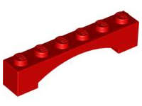Lego (N) ~ Arch 1 x 6 Raised Arch ~ [Red]