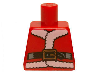Lego (U) ~ Torso Santa Jacket with Fur and Black Belt Pattern ~ [Red]
