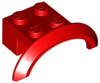 Lego (N) ~ Vehicle Mudguard 4 x 2 1/2 x 1 with Arch Round ~ [Red]