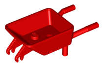 Lego (U) ~ Minifigure Utensil Wheelbarrow Frame ~ [Red]