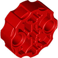 Lego (N) ~ Technic Axle Connector Block Round with 2 Pin Holes and 3 Axle Holes (Hero Factor ~ [Red]