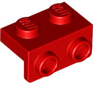 Lego (N) ~ Bracket 1 x 2 - 1 x 2 ~ [Red]