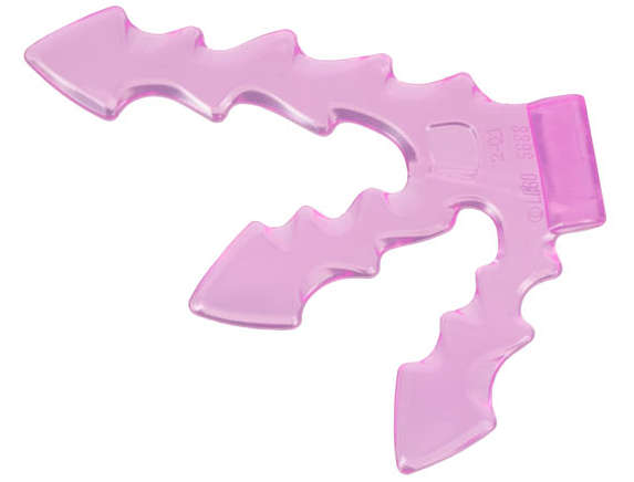 Lego (N) ~ Wave Angular Triple with Bar Handle (Lightning Bolt) ~ [Trans-Dark Pink]