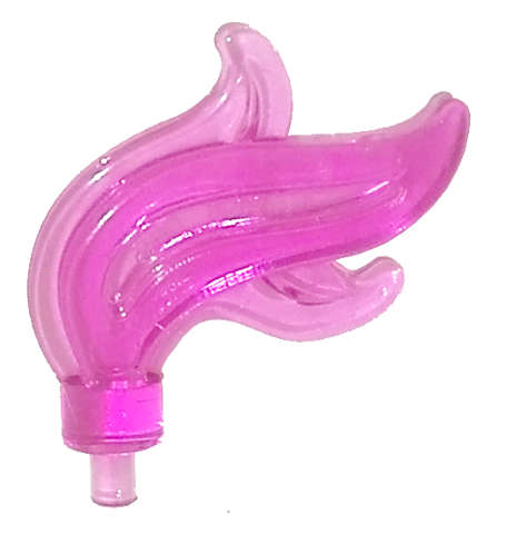 Lego (N) ~ Minifigure Plume Feather Triple Compact / Flame / Water with Small Pi ~ [Trans-Dark Pink]