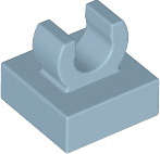 Lego (N) ~ Tile Modified 1 x 1 with Open O Clip ~ [Sand Blue]