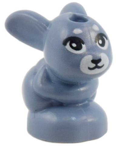 Lego (N) ~ Bunny / Rabbit Friends Style Baby Sitting with Black Eyes Nose and Whiskers ~ [Sand Blue]