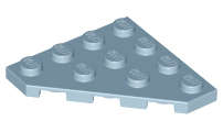 Lego (N) ~ Wedge Plate 4 x 4 Cut Corner ~ [Sand Blue]