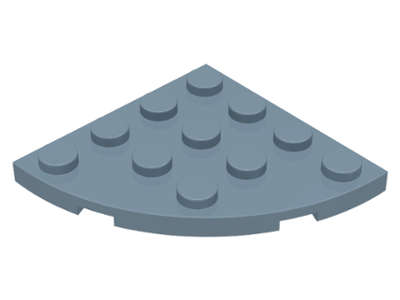 Lego (U) ~ Plate Round Corner 4 x 4 ~ [Sand Blue]