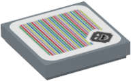 Lego (N) ~ Tile 2 x 2 with Super Mario Scanner Code Amp Pattern (Sticker) - Set 71394 ~ [Sand Blue]