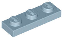 Lego (N) ~ Plate 1 x 3 ~ [Sand Blue]