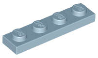 Lego (N) ~ Plate 1 x 4 ~ [Sand Blue]
