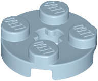 Lego (N) ~ Plate Round 2 x 2 with Axle Hole ~ [Sand Blue]