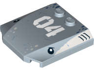 Lego (N) ~ Wedge 4 x 4 x 2/3 Triple Curved with White '04' Black Shark Eyes and Gills  ~ [Sand Blue]