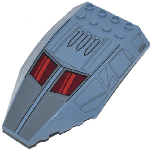 Lego (N) ~ Windscreen 10 x 6 x 2 Curved with SW Bad Batch Shuttle with Dark Red Window ~ [Sand Blue]