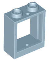 Lego (N) ~ Window 1 x 2 x 2 Flat Front ~ [Sand Blue]